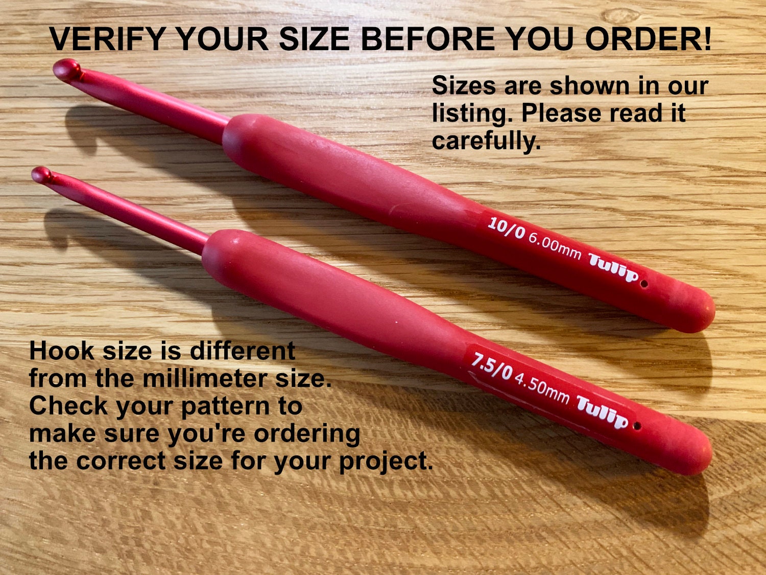 Tulip ETIMO Red Crochet Hook With Cushion Grip Assorted Sizes - Etsy