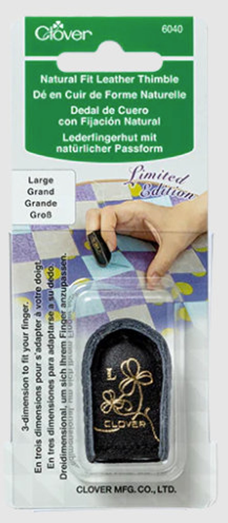 Natural Fit Limited Edition Black Clover Leather Thimble for sewing, quilting, needlepoint, and embroidery image 6