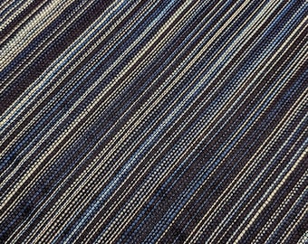 Woven Stripe Natural Aizome Indigo Japanese Cotton Fabric KASURI-SASHI-2-A - by the half yard