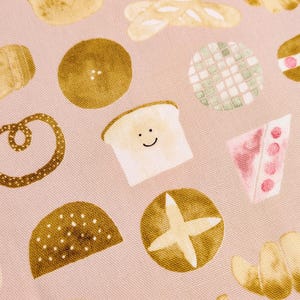 REMNANT Happy Bakery Kokka Japanese cotton light Oxford fabric YKA-19080-1 A pink