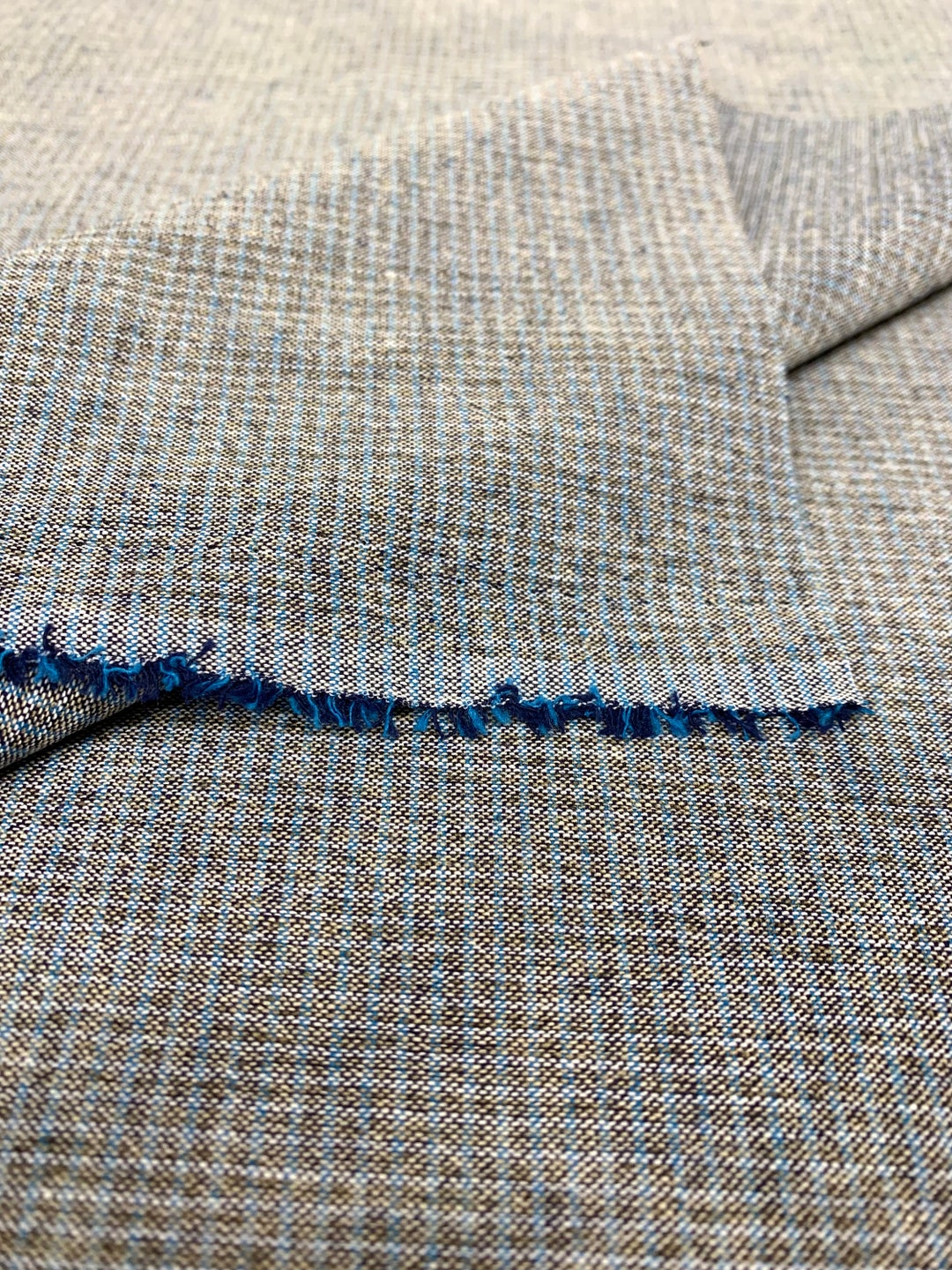 Cosmo Japanese Yarn Dyed Cotton Taupe Fabric AY110S165 Blue Gray Etsy