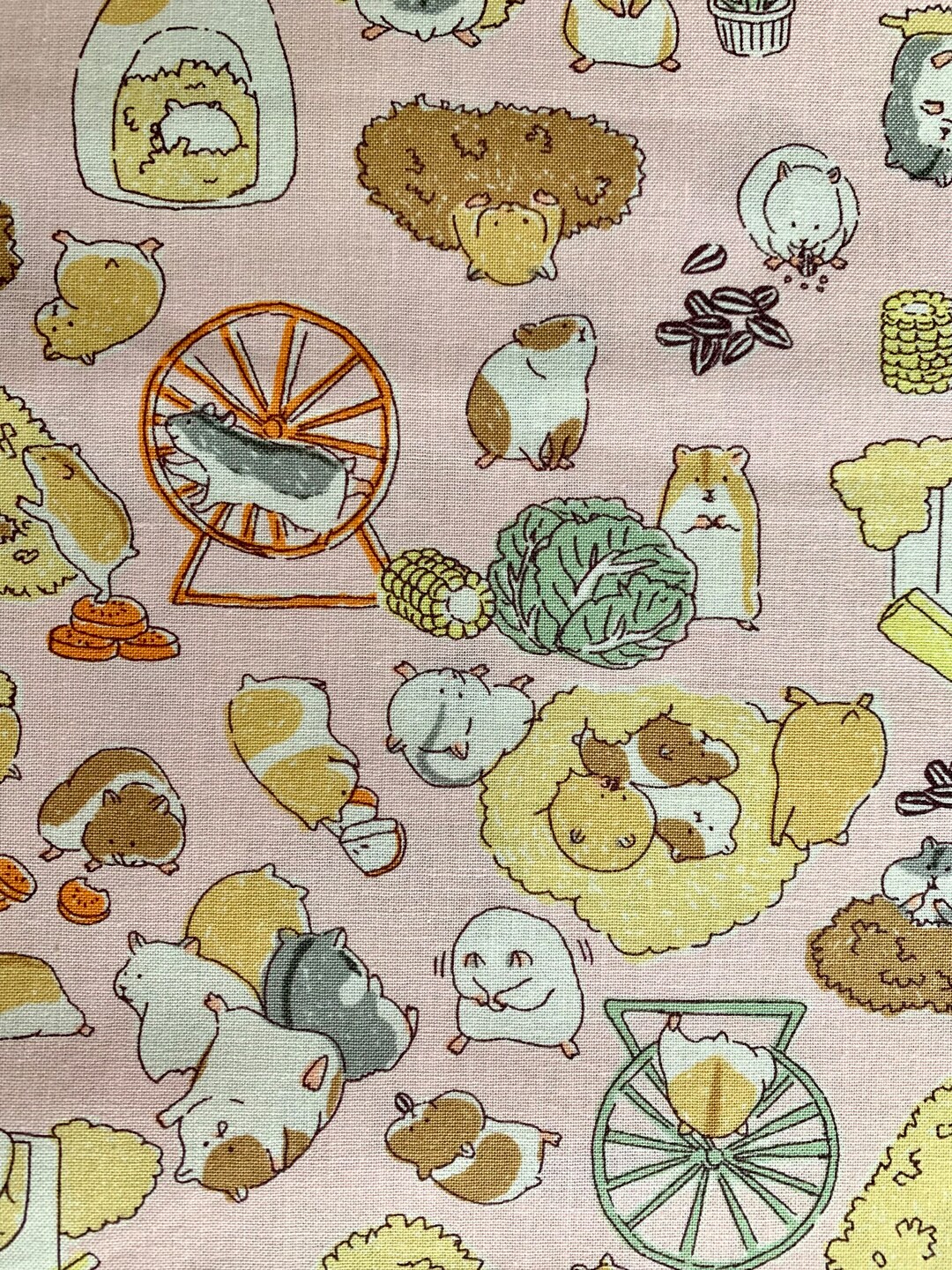 Happy Hamsters Cosmo Kawaii Cotton Fabric AP229011B Pink Etsy