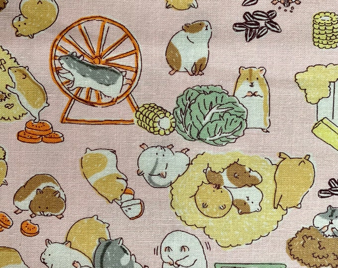 Happy Hamsters Cosmo Kawaii Cotton Fabric AP229011B Pink Etsy