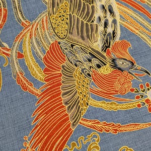 NEW Golden Phoenix Hokkoh Japanese cotton dobby fabric 1024-1110-1 C blue