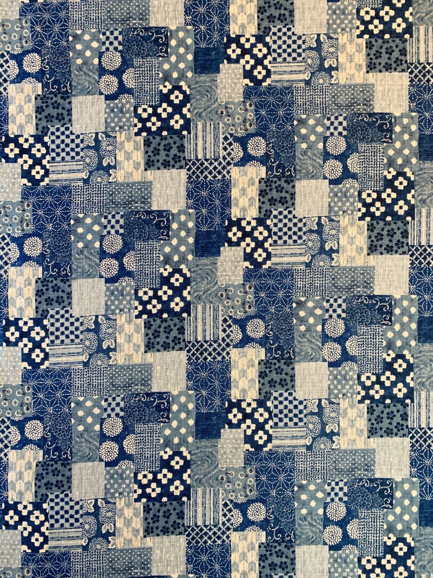 Sevenberry Boro Patchwork in Blue Japanese Cotton Fabric