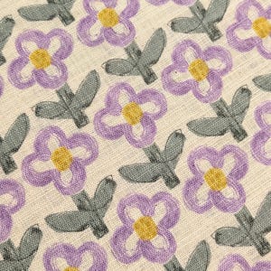 Standing Flowers Sevenberry Japanese broad weave cotton fabric 850475-1-3 white & purple