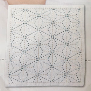 Olympus iine Sashiko Handkerchief fabric Asanoha white cotton cloth HK-1 麻の葉