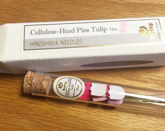 Tulip Pink Thin Pins from Hiroshima Needles Japan THN-073e
