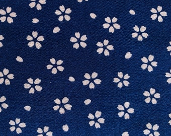 Medium Cherry Blossom Sakura Sevenberry Japanese cotton fabric 88220-5-4 dark blue