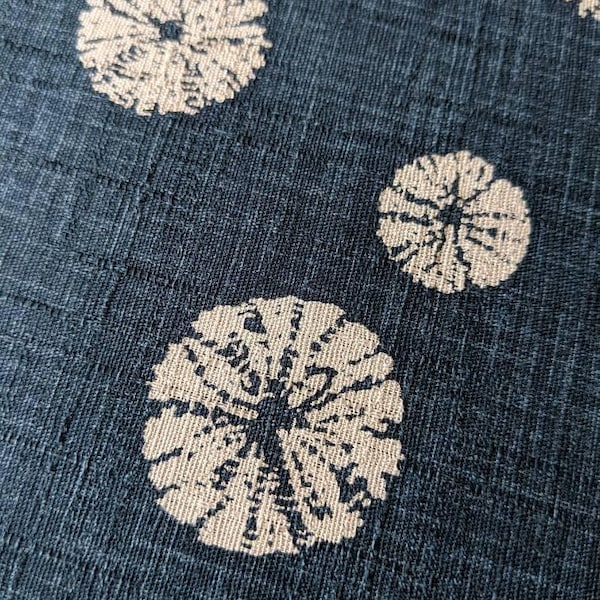Morikiku Shibori Sand Dollars Japanese cotton dobby fabric PRINT M18000-A22 blue beige