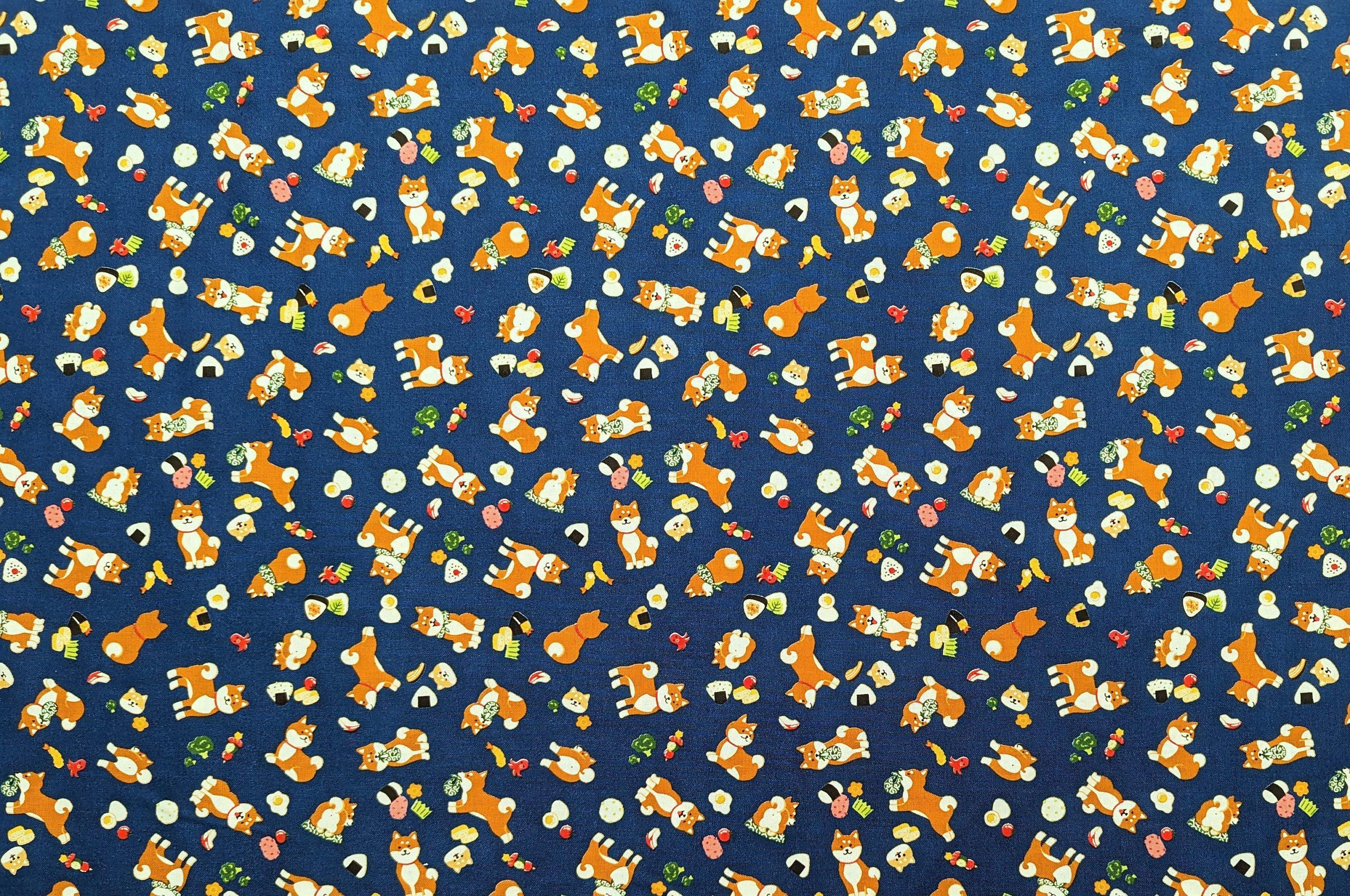 Lunch Time Shiba Cosmo Japanese Cotton Fabric AP35404-3E