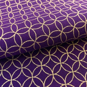 Golden Shippo Circles Sevenberry Japanese cotton fabric 88337-3-3 purple