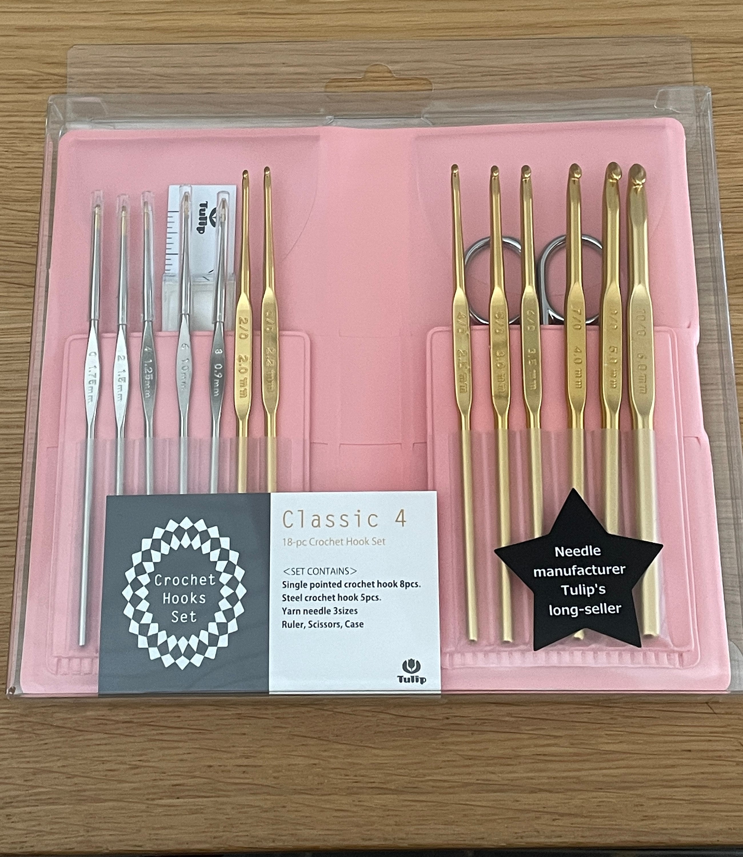 Tulip Classic 18 piece Crochet Hooks Set TCK-004 cream/pink