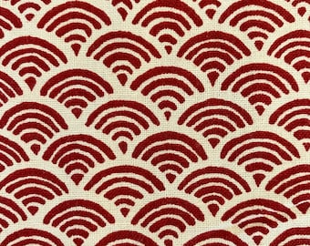 Sevenberry Waves Japanese cotton fabric 88220-1-1 red beige