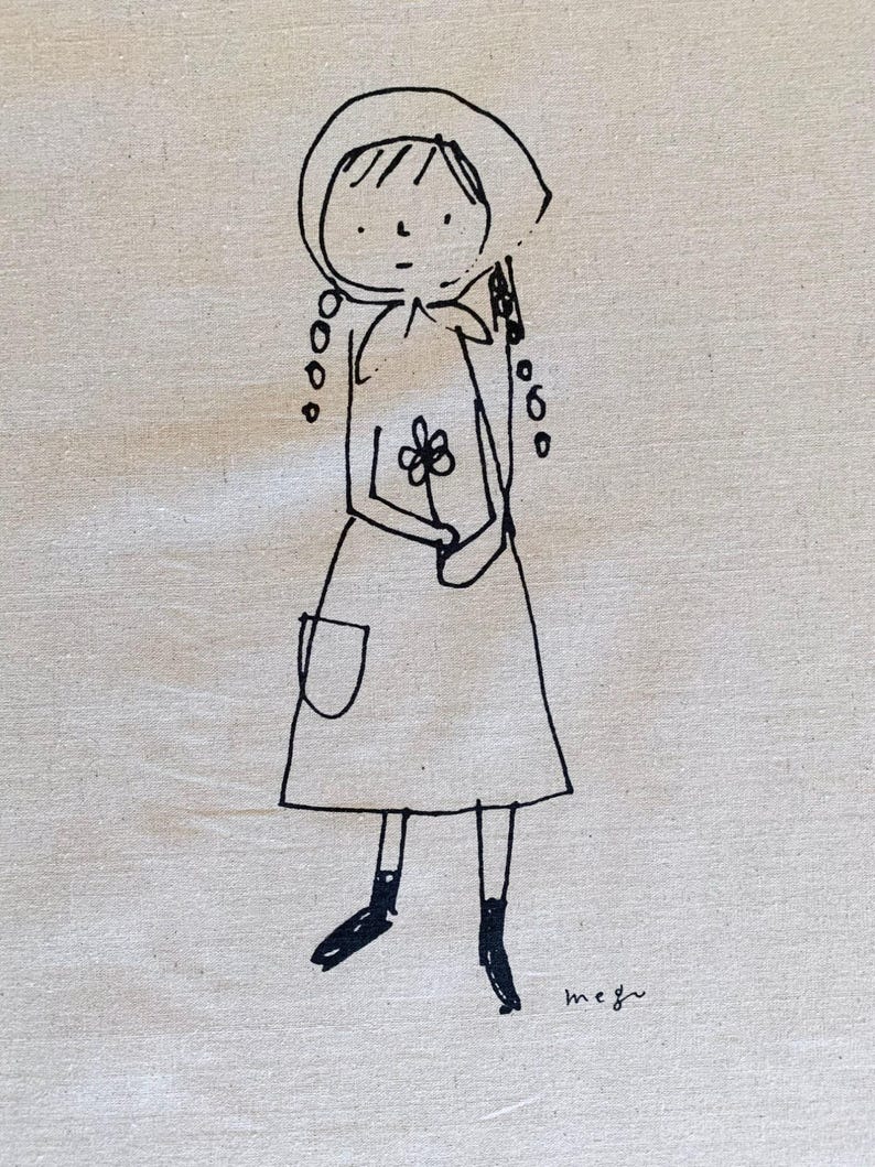 Panel Megumi Sakakibara Collection Japanese cotton linen fabric panel MS1801CL-B beige black image 1
