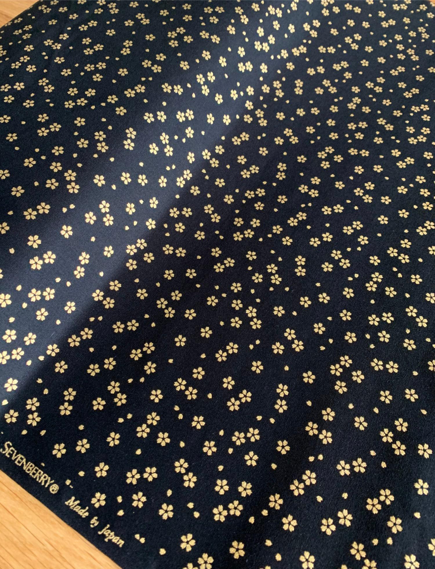 Golden Sakura Cherry Blossoms Sevenberry Japanese Cotton Fabric