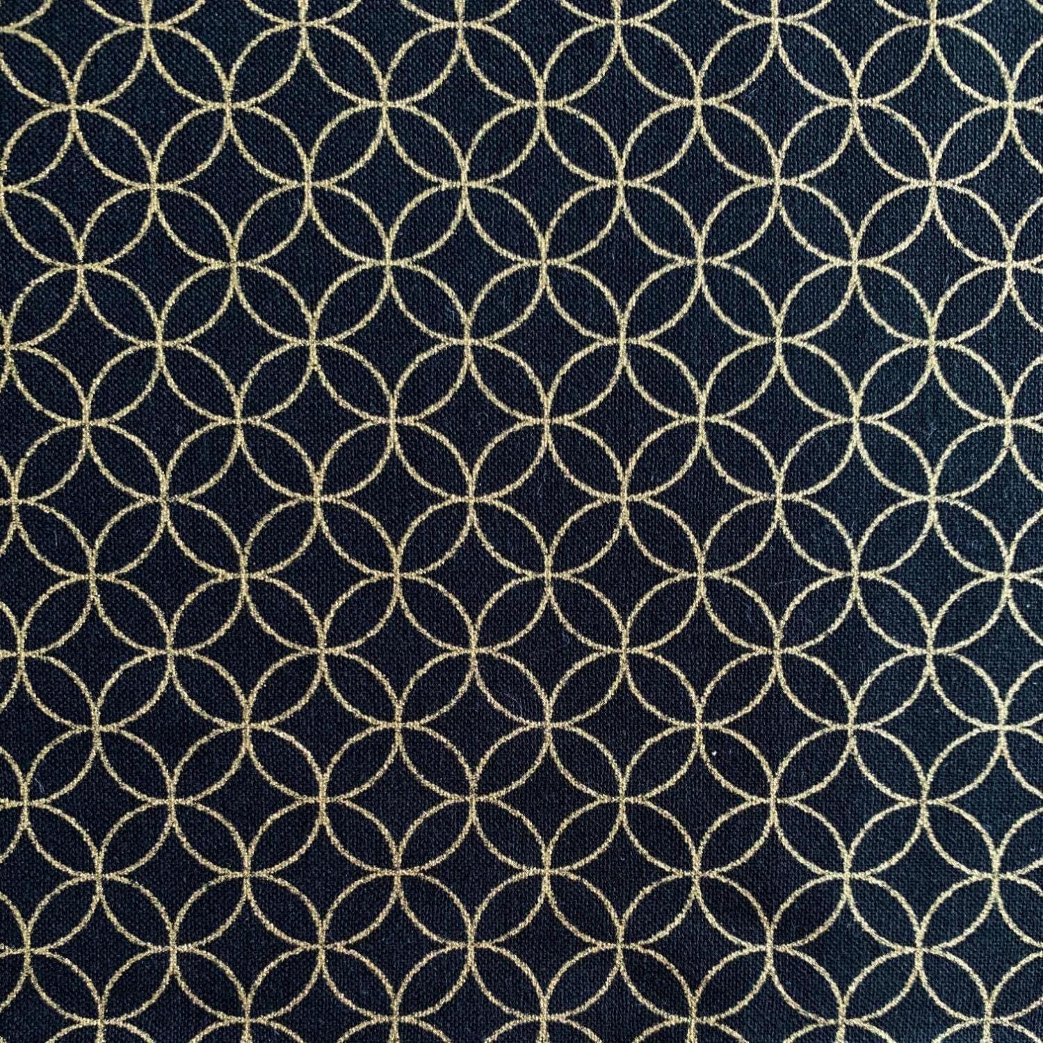 Golden Shippo Circles Sevenberry Japanese Cotton Fabric 88337-3-5