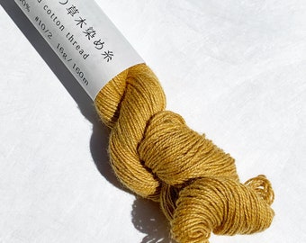 Maito Natural Dyed Stitching Thread pour broderie et couture à la main couleur jaune moutarde #10/2 16g 160 mètres