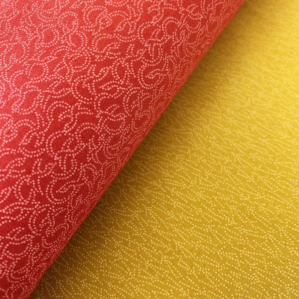 Ombré Kokka Japanese cotton fabric YKA-79100-3C red orange yellow