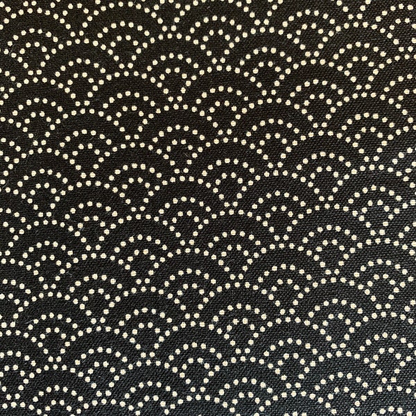 Sevenberry Dotted Waves Japanese cotton fabric 88222-3-12 black