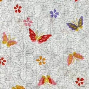 Little Butterflies Sevenberry Japanese cotton fabric 83044-1-1 cream
