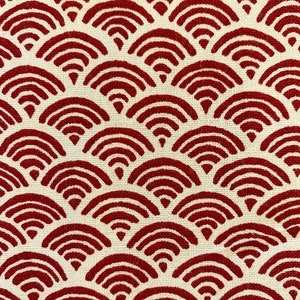 Sevenberry Waves Japanese cotton fabric 88220-1-1 red beige image 1