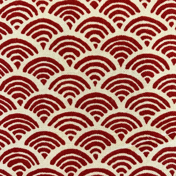 Sevenberry Waves Japanese cotton fabric 88220-1-1 red beige