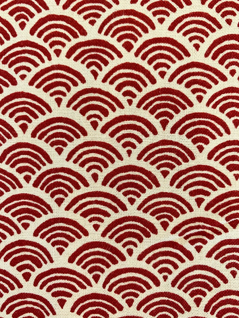 Sevenberry Waves Japanese cotton fabric 88220-1-1 red beige image 1