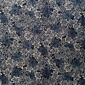 Sevenberry Maple Leaf Momiji Japanese cotton fabric 88223-2 navy blue beige image 3