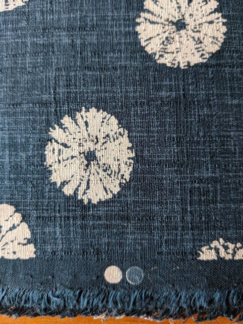 Morikiku Shibori Sand Dollars Japanese cotton dobby fabric PRINT M18000-A22 blue beige image 5