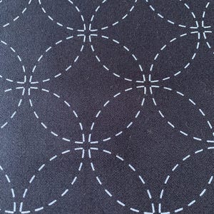Shippou pre-printed Japanese Sashiko cotton fabric 102-B navy blue