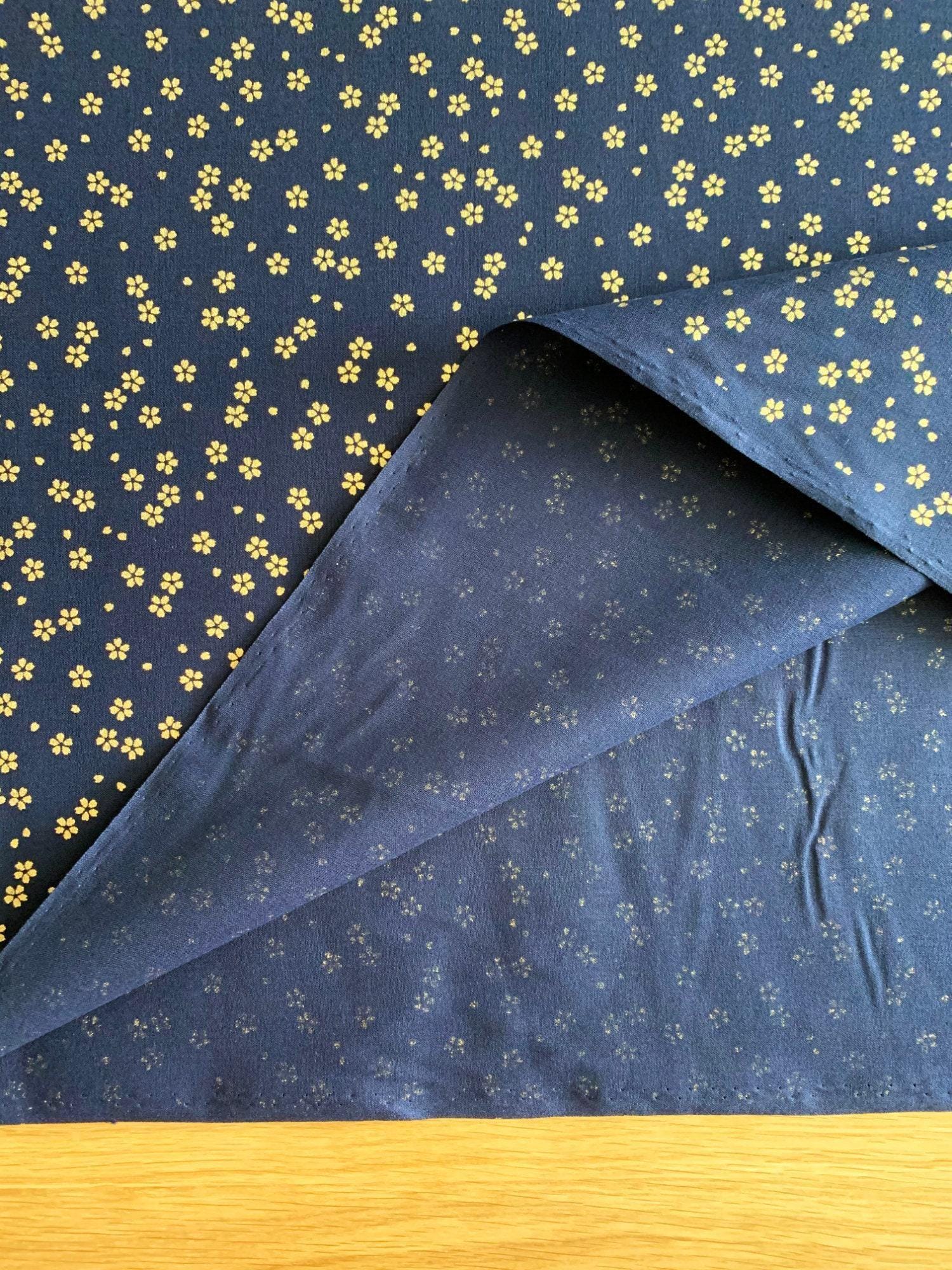 Golden Sakura Cherry Blossoms Sevenberry Japanese Cotton Fabric