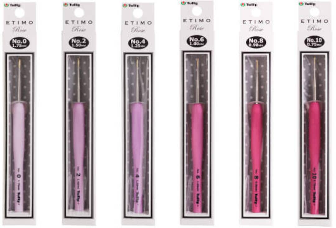 Tulip ETIMO Rose Steel Crochet Hook With Cushion Grip Pink Single