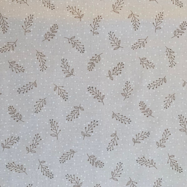 La Vie en Rose Japanese taupe cotton fabric LR3087C-B light gray blue