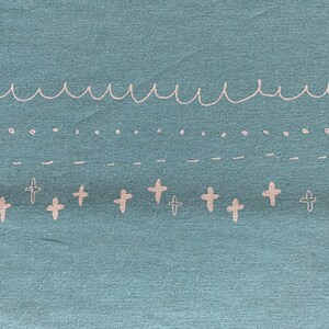 Panel Megumi Sakakibara Collection Japanese cotton linen fabric panel MS1801CL-D green image 2
