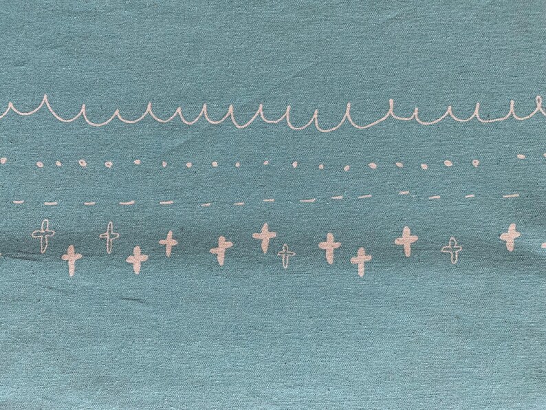 Panel Megumi Sakakibara Collection Japanese cotton linen fabric panel MS1801CL-D green image 2