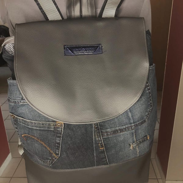 Zaino in jeans, zaino, zaino in denim