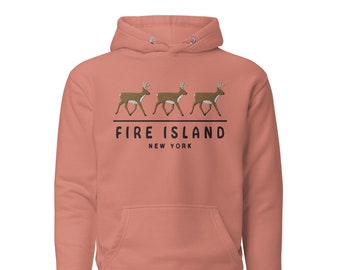 Fire Island New York - Sudadera con capucha de ciervo