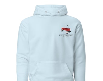 Fire Island New York - Red Wagon Hoodie Sweatshirt