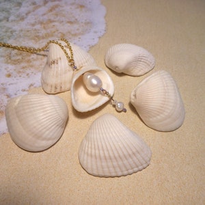 Lavender Siren Shell Pendant x2