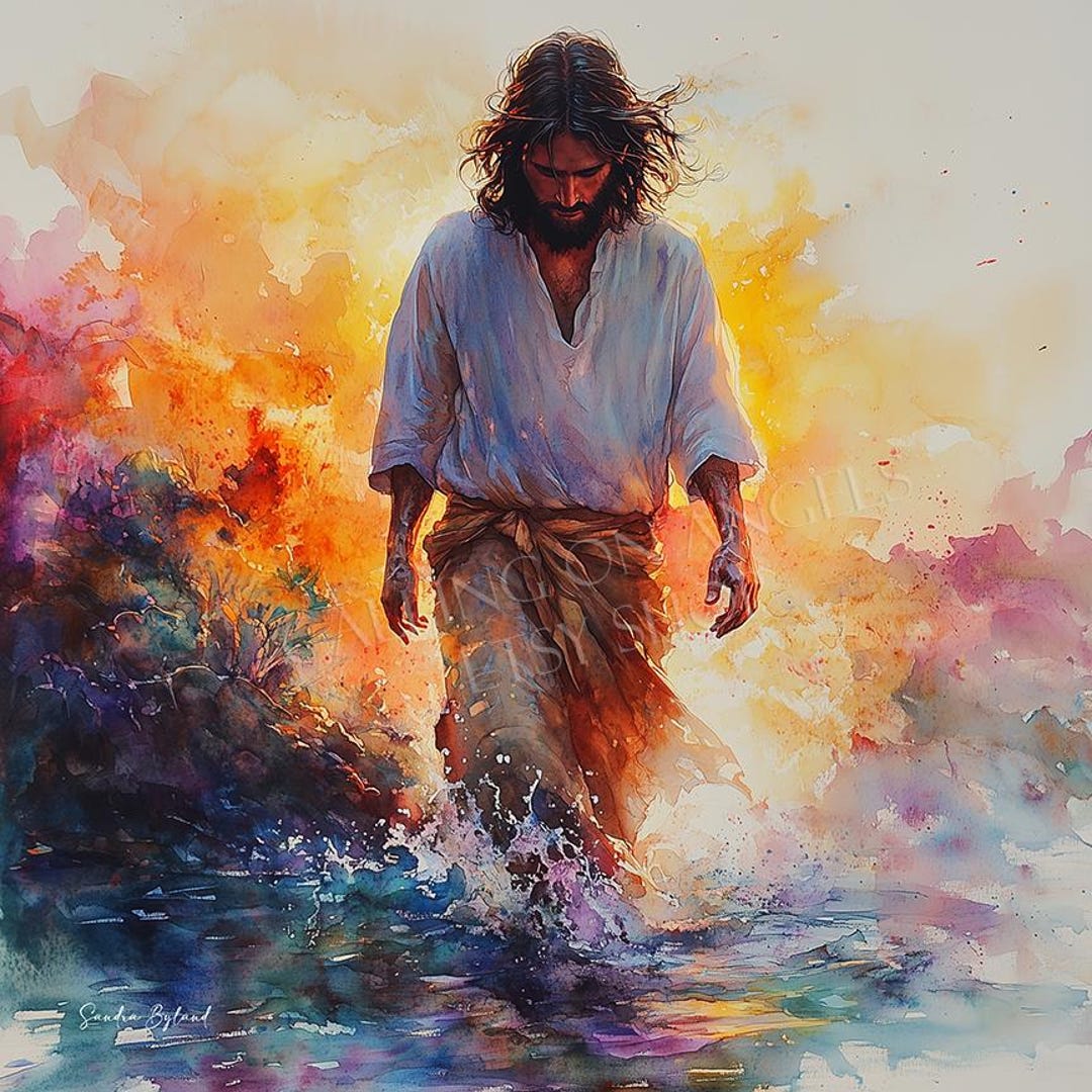 JESUS WALKING on WATER Fine Art Print Christ Art Christ Walks on Water ...