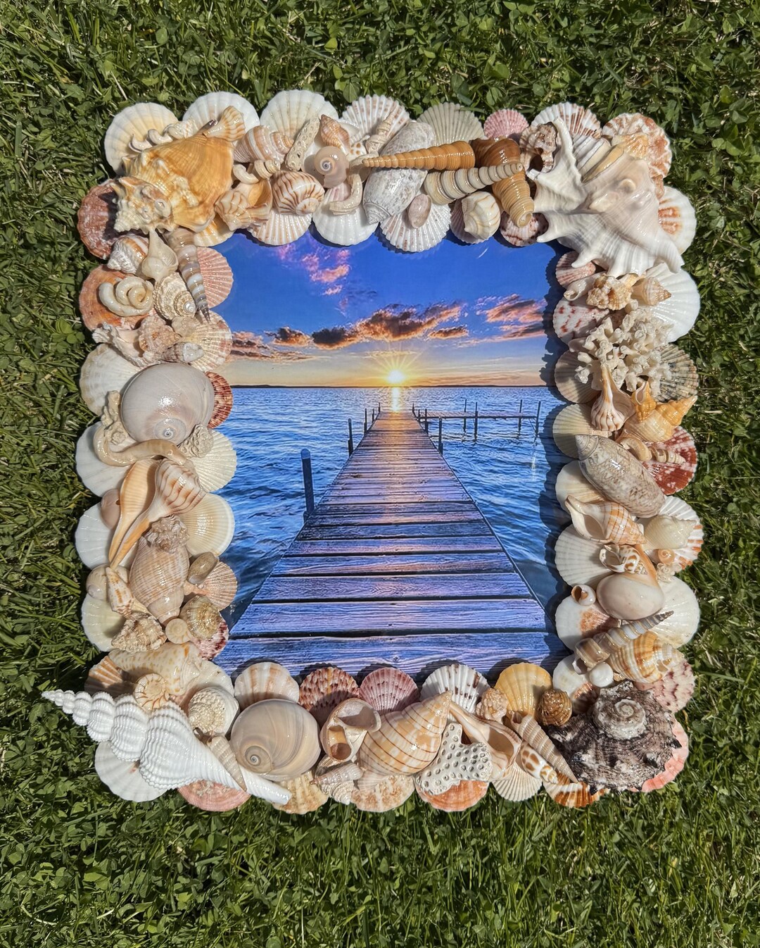 Seashell Picture Frame, Seashell Art, Decorative Shell Frame, Shell Art ...