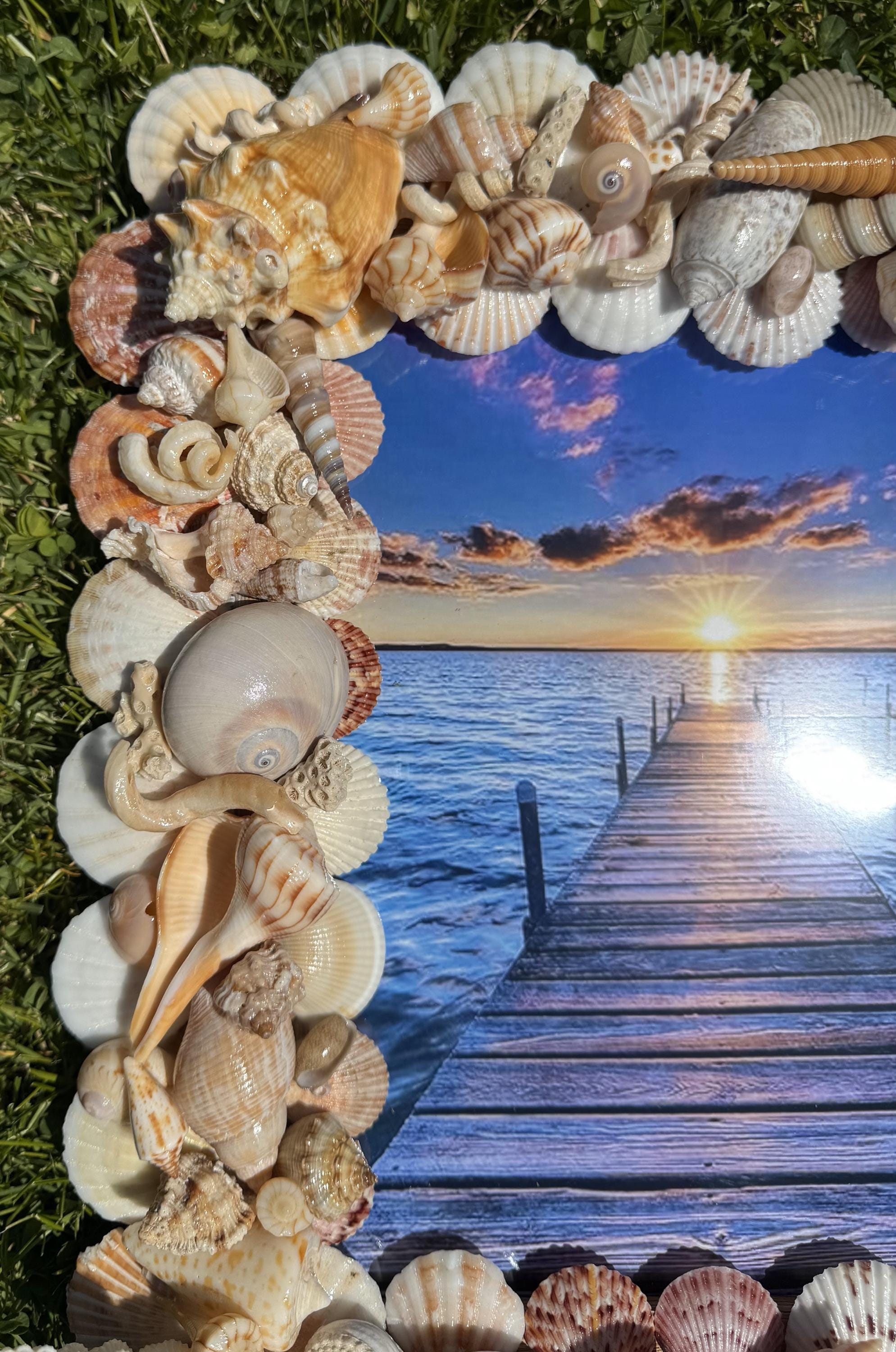 Seashell Picture Frame, Seashell Art, Decorative Shell Frame, Shell Art ...