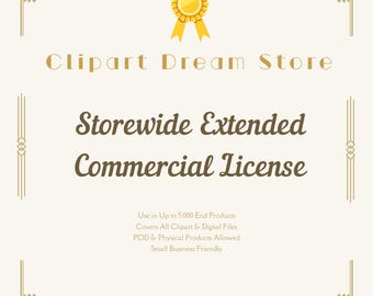 Licenza commerciale estesa per l'intero negozio ClipartDreamStore