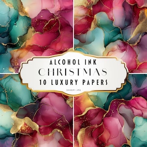 Motivo di inchiostro alcolico natalizio, sfondi scintillanti eleganti e glamour, texture di vernice liquida, carte digitali con inchiostro alcolico per sublimazione