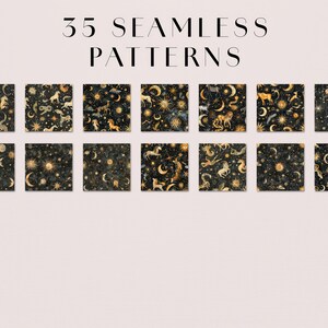Watercolor Celestial Digital Paper, Zodiac Patterns Background ...