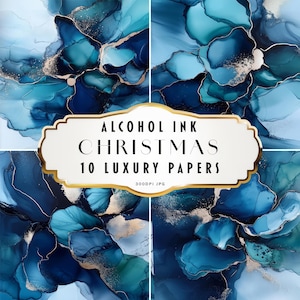 Christmas Alcohol Ink Pattern, Elegant and Glamorous Shimmer Backgrounds, Liquid Paint Textures, Alcohol Ink Digital Papers Sublimation