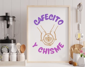 Cafecito Y Chisme Print: Arte de cocina español (Descarga digital)