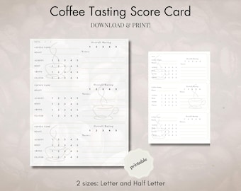 Printable Coffee Tasting Notes Journal: PDF Log (Letter & Half-Letter)