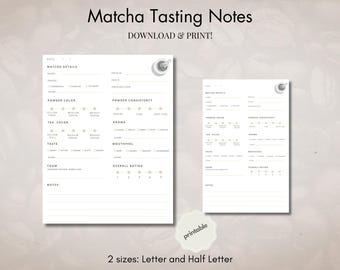 Druckvorlage Matcha Tasting Notizen Journal (PDF Download)